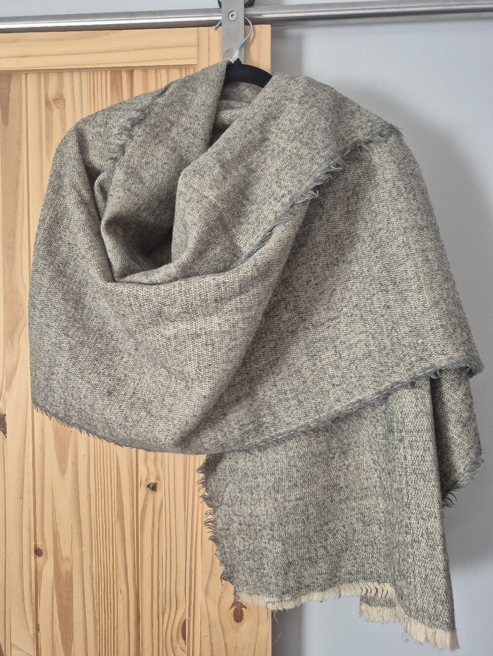 Oversized Brushed Shawl / Blanket Scarf Wool Blend